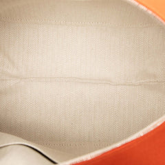 エルメス ブリッドアブラックGM ハンドバッグ オレンジ キャンバス レディース HERMES 【中古】