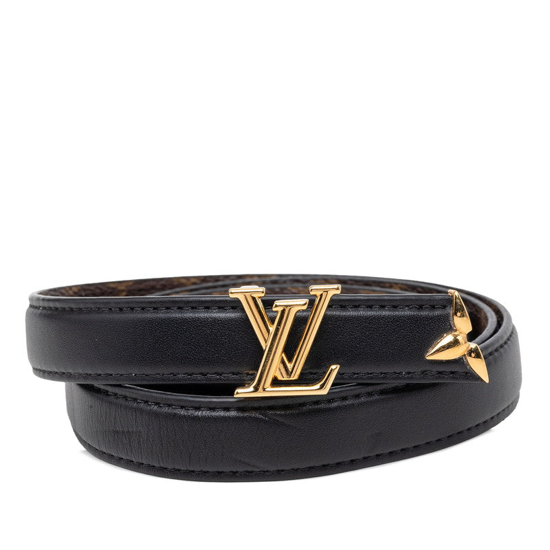 ルイ ヴィトン プリティーLV リバーシブル ベルト M8232X ブラック ブラウン レザー PVC レディース LOUIS VUITTON 【中古】