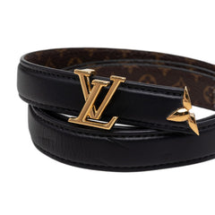 ルイ ヴィトン プリティーLV リバーシブル ベルト M8232X ブラック ブラウン レザー PVC レディース LOUIS VUITTON 【中古】