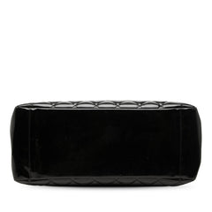 シャネル マトラッセ ココマーク チェーン トートバッグ ハンドバッグ ブラック パテントレザー レディース CHANEL 中古