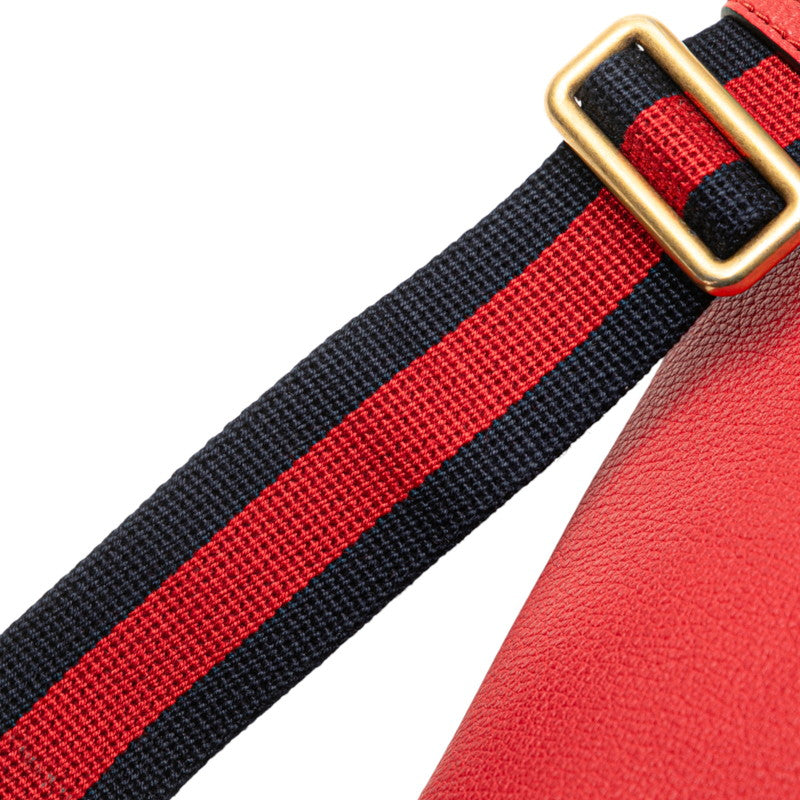 グッチ ロゴプリント シェリーライン ウエストバッグ ボディバッグ 530412 レッド レザー レディース GUCCI 【中古】