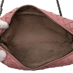 ボッテガヴェネタ イントレチャート チェーン ショルダーバッグ ピンク レザー レディース BOTTEGAVENETA 【中古】