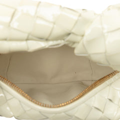 ボッテガヴェネタ イントレチャート ミニ ジョディ ハンドバッグ ホワイト パテントレザー レディース BOTTEGAVENETA 中古