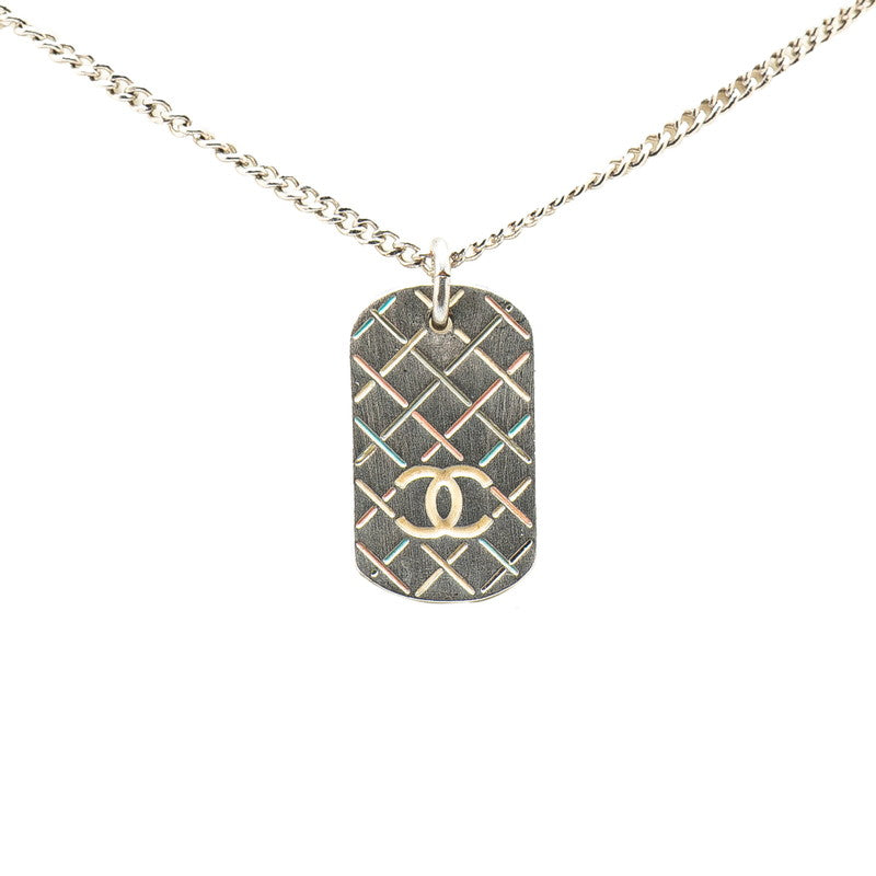 シャネル マトラッセ ココマーク ネックレス シルバー マルチカラー メタル レディース CHANEL 【中古】