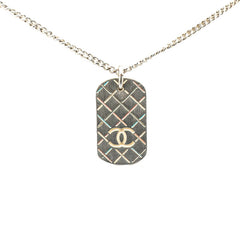 シャネル マトラッセ ココマーク ネックレス シルバー マルチカラー メタル レディース CHANEL 【中古】