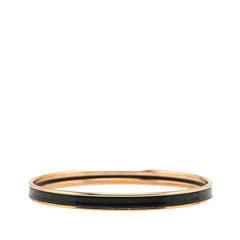 エルメス ユニ バングル ゴールド ブラック メッキ レディース HERMES 【中古】