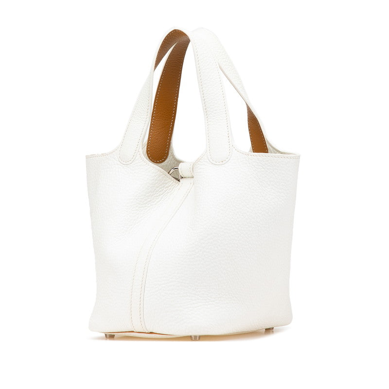 エルメス ピコタンPM ハンドバッグ ホワイト トリヨンクレマンス レディース HERMES 【中古】