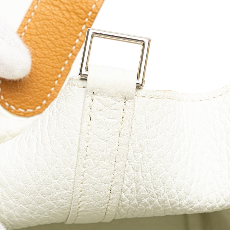 エルメス ピコタンPM ハンドバッグ ホワイト トリヨンクレマンス レディース HERMES 【中古】