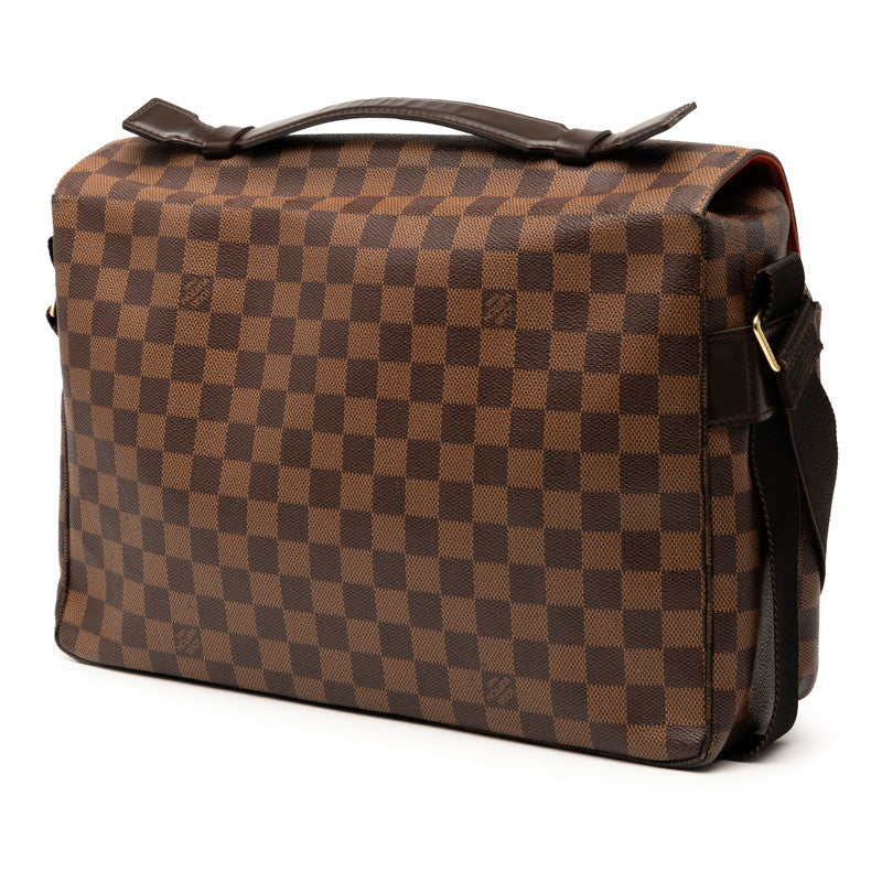 ルイ ヴィトン ダミエ ブロードウェイ ハンドバッグ ショルダーバッグ N42270 ブラウン PVC レザー メンズ LOUIS VUITTON 【中古】