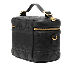 ディオール カナージュ スモール ヴァニティ バニティバッグ ショルダーバッグ 2WAY ブラック レザー レディース Dior 【中古】
