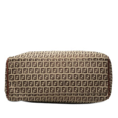 フェンディ ズッキーノ トートバッグ ハンドバッグ ブラウン キャンバス レザー レディース FENDI 【中古】