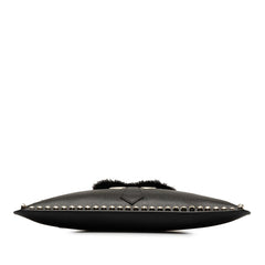 フェンディ カールラガーフェルド クラッチバッグ 7N0078 52P ブラック レザー レディース FENDI 【中古】