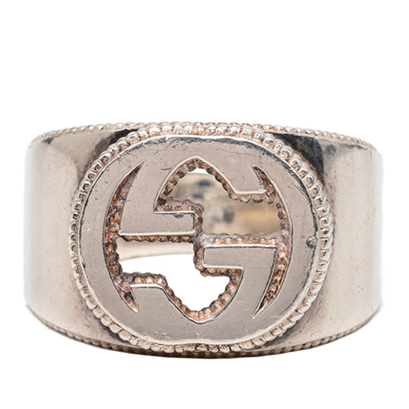 グッチ インターロッキングG リング 指輪 #19 SV925 シルバー レディース GUCCI 【中古】