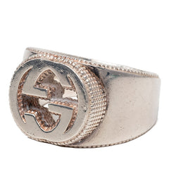 グッチ インターロッキングG リング 指輪 #19 SV925 シルバー レディース GUCCI 【中古】