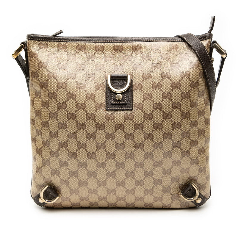 グッチ GGクリスタル アビー 斜め掛け ショルダーバッグ 268642 ベージュ ブラウン PVC レザー レディース GUCCI 【中古】