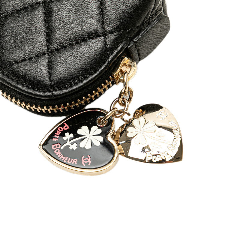 シャネル マトラッセ ココマーク ポルト ボヌール コインケース ブラック ラムスキン レディース CHANEL 【中古】