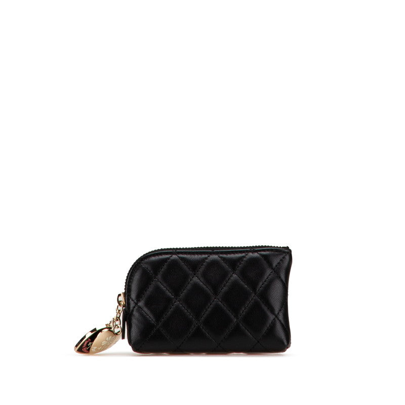 シャネル マトラッセ ココマーク ポルト ボヌール コインケース ブラック ラムスキン レディース CHANEL 【中古】