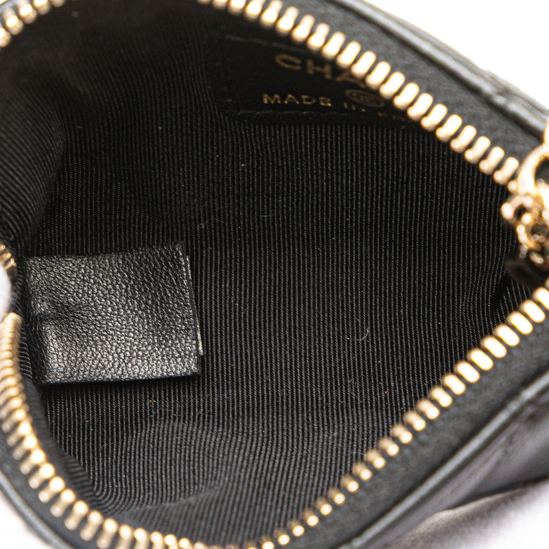 シャネル マトラッセ ココマーク ポルト ボヌール コインケース ブラック ラムスキン レディース CHANEL 【中古】