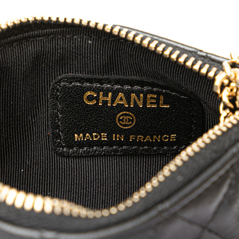 シャネル マトラッセ ココマーク ポルト ボヌール コインケース ブラック ラムスキン レディース CHANEL 【中古】
