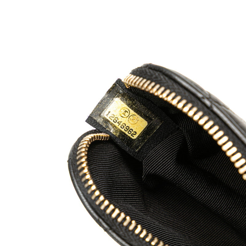 シャネル マトラッセ ココマーク ポルト ボヌール コインケース ブラック ラムスキン レディース CHANEL 【中古】