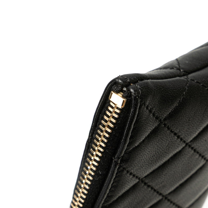シャネル マトラッセ ココマーク ポルト ボヌール コインケース ブラック ラムスキン レディース CHANEL 【中古】