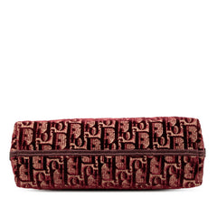 ディオール オブリーク ポーチ ボルドー ワインレッド ベロア レディース Dior 【中古】