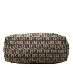 フェンディ ズッキーノ トートバッグ ショルダーバッグ 8BH127 ブラウン ベージュ キャンバス レザー レディース FENDI 中古