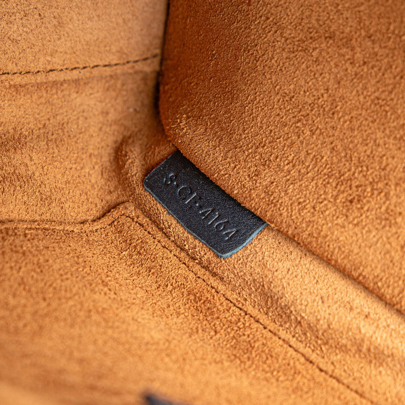 セリーヌ ラゲージ ナノショッパー ハンドバッグ ショルダーバッグ 2WAY オレンジ ネイビー ブラウン レザー レディース CELINE 【中古】