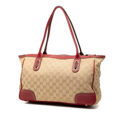 グッチ GGキャンバス プリンシー トートバッグ ショルダーバッグ 177052 ベージュ レッド キャンバス レザー レディース GUCCI 【中古】