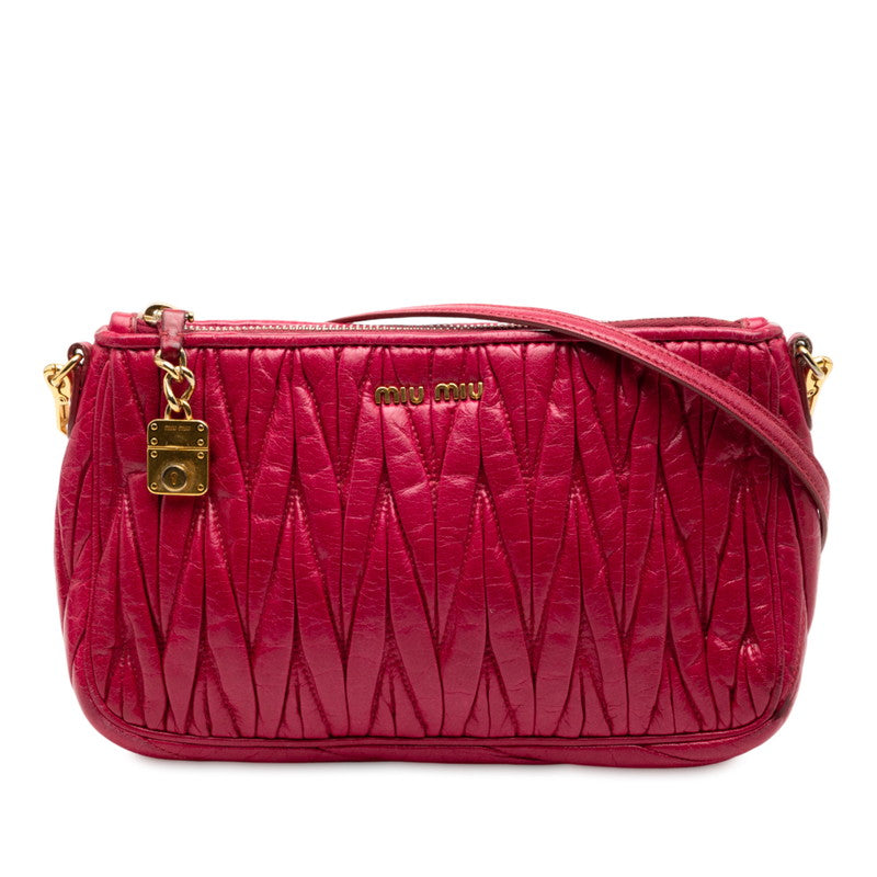 ミュウミュウ マテラッセ ワンショルダーバッグ ピンク レザー レディース MIUMIU 【中古】