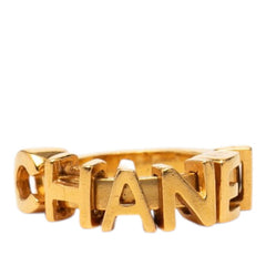 シャネル ロゴ リング 指輪 01P ゴールド メッキ レディース CHANEL 【中古】