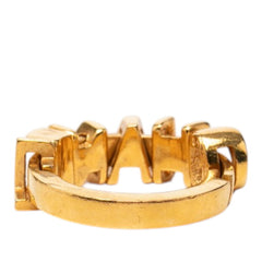 シャネル ロゴ リング 指輪 01P ゴールド メッキ レディース CHANEL 【中古】