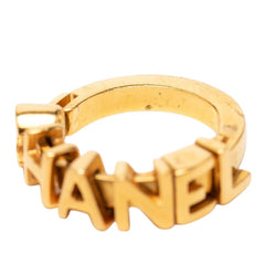 シャネル ロゴ リング 指輪 01P ゴールド メッキ レディース CHANEL 【中古】