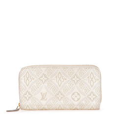 ルイ ヴィトン モノグラム ジャガード ジッピーウォレット SINCE1854 長財布 ラウンドファスナー M81172 ホワイト グレージュ キャンバス レザー レディース LOUIS VUITTON 【中古】