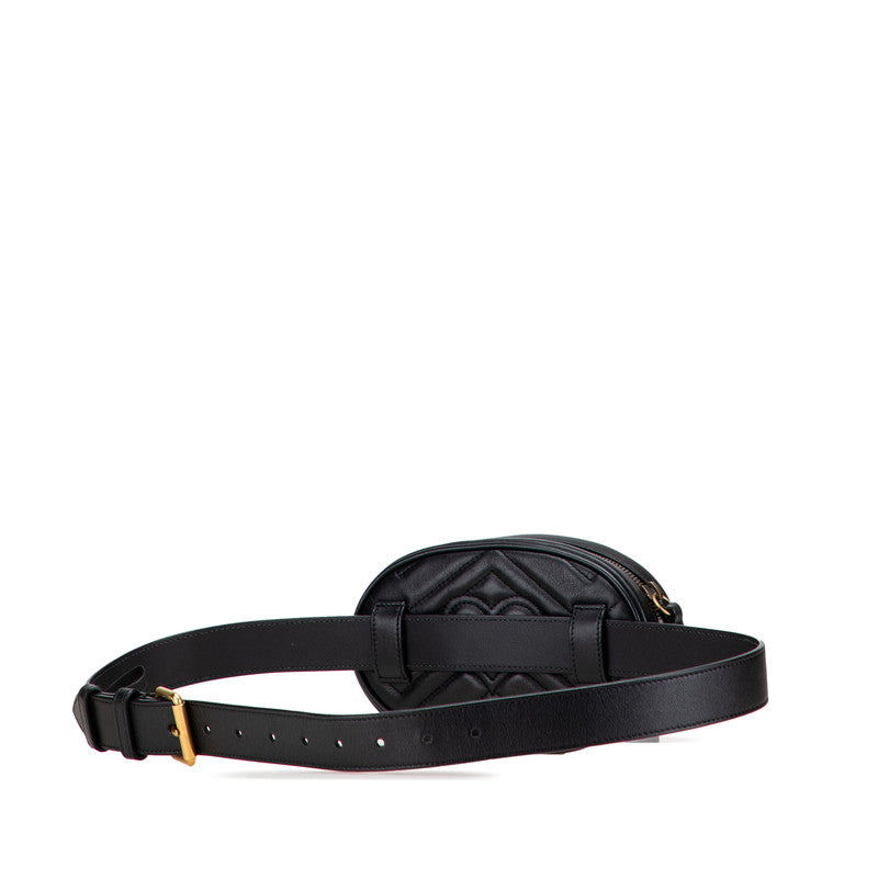 グッチ GGマーモント ベルトバッグ ウエストバッグ 476434 ブラック レザー レディース GUCCI 【中古】