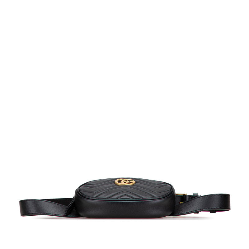 グッチ GGマーモント ベルトバッグ ウエストバッグ 476434 ブラック レザー レディース GUCCI 【中古】