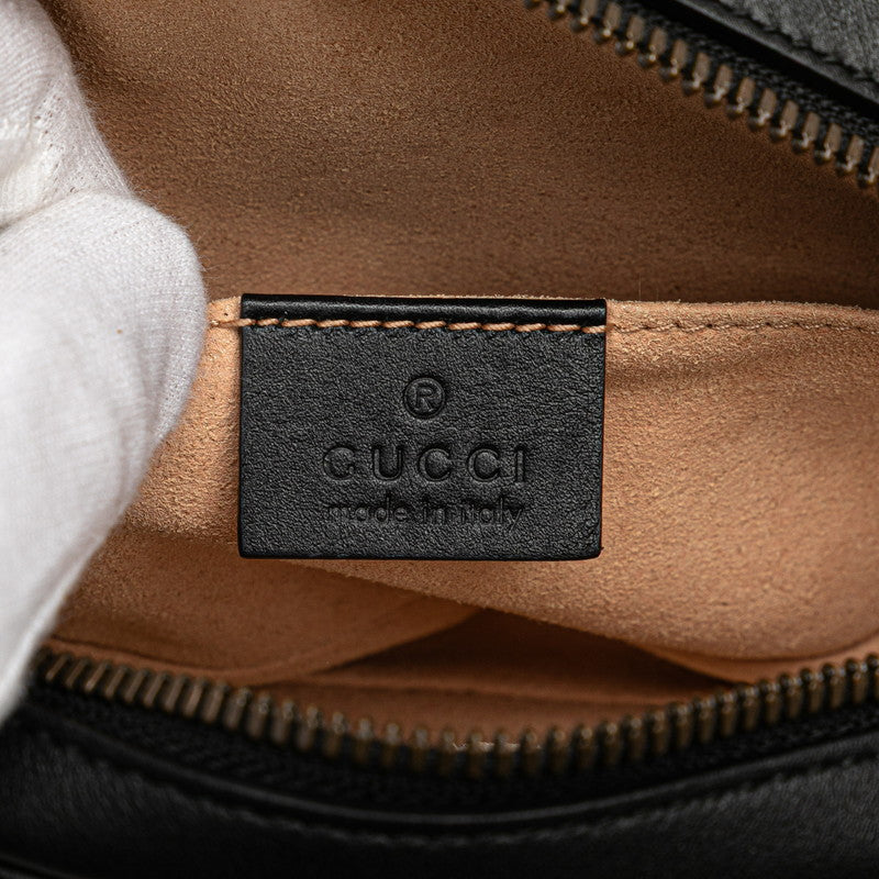 グッチ GGマーモント ベルトバッグ ウエストバッグ 476434 ブラック レザー レディース GUCCI 【中古】