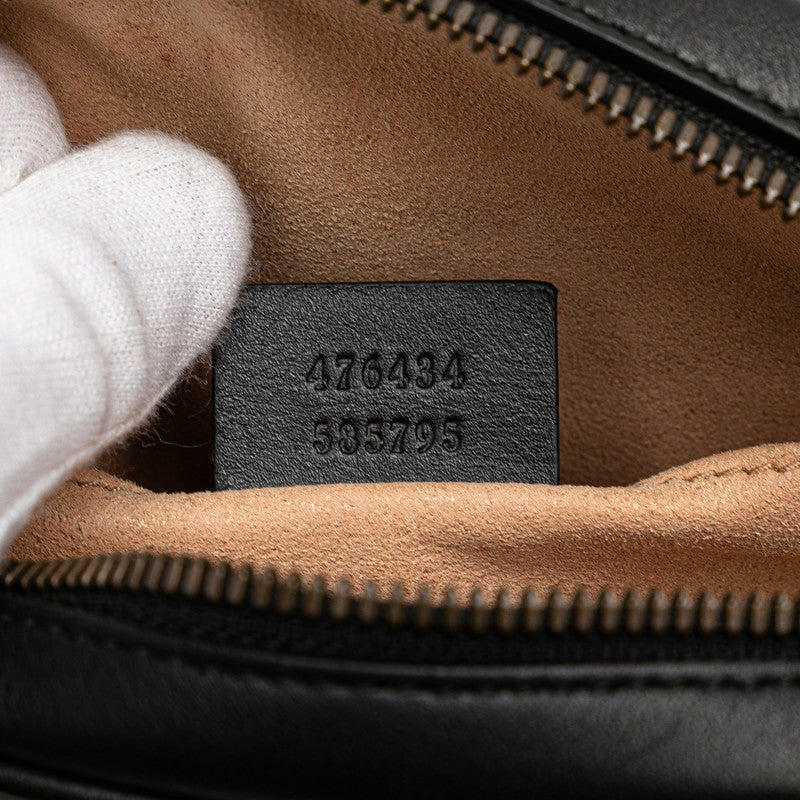 グッチ GGマーモント ベルトバッグ ウエストバッグ 476434 ブラック レザー レディース GUCCI 【中古】