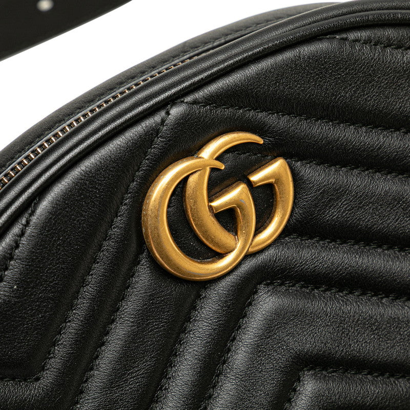グッチ GGマーモント ベルトバッグ ウエストバッグ 476434 ブラック レザー レディース GUCCI 【中古】