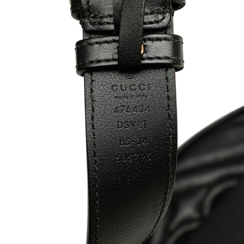 グッチ GGマーモント ベルトバッグ ウエストバッグ 476434 ブラック レザー レディース GUCCI 【中古】