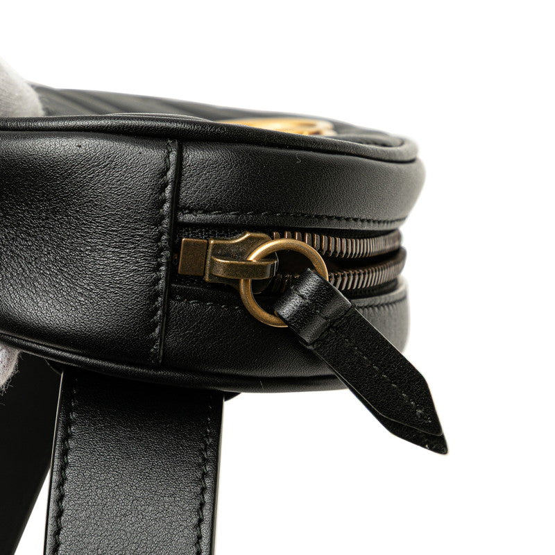グッチ GGマーモント ベルトバッグ ウエストバッグ 476434 ブラック レザー レディース GUCCI 【中古】