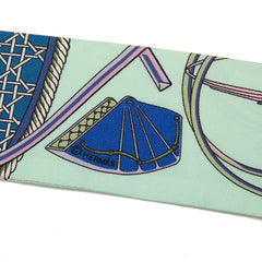 エルメス ツイリー Les Voitures a transformation 折り畳み式幌の馬車 スカーフ グリーン マルチカラー シルク レディース HERMES 【中古】