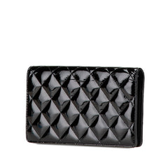 シャネル マトラッセ ココマーク 長財布 ブラック エナメル レディース CHANEL 【中古】