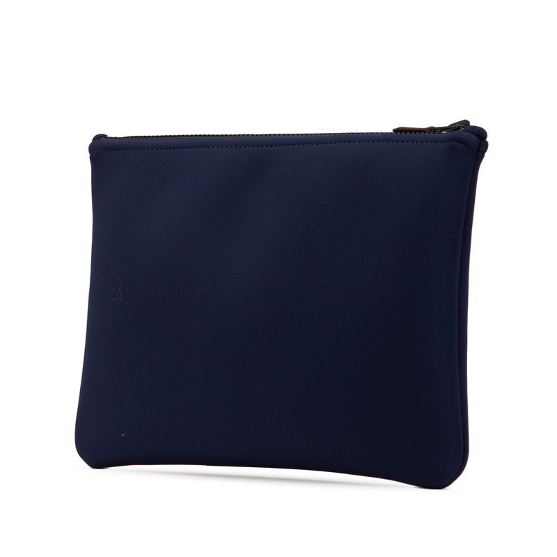 エルメス トゥルース フラット ネオバンMM ポーチ ネイビー ポリアミド レディース HERMES 【中古】