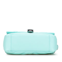 ブルガリ セルペンティ チェーン ショルダーバッグ ブルー グリーン レザー レディース BVLGARI 【中古】