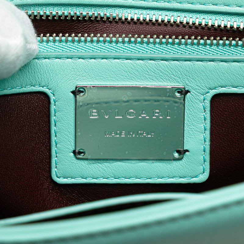 ブルガリ セルペンティ チェーン ショルダーバッグ ブルー グリーン レザー レディース BVLGARI 【中古】
