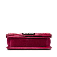 シャネル ココマーク ボーイシャネル チェーン ショルダーバッグ ピンク ベロア レザー レディース CHANEL 【中古】