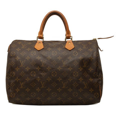 ルイ ヴィトン モノグラム スピーディー35 ハンドバッグ 手提げバッグ M41107 ブラウン PVC レザー レディース LOUIS VUITTON 中古