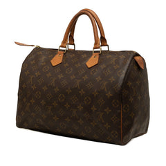 ルイ ヴィトン モノグラム スピーディー35 ハンドバッグ 手提げバッグ M41107 ブラウン PVC レザー レディース LOUIS VUITTON 中古