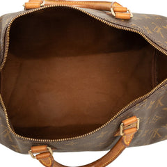 ルイ ヴィトン モノグラム スピーディー35 ハンドバッグ 手提げバッグ M41107 ブラウン PVC レザー レディース LOUIS VUITTON 中古